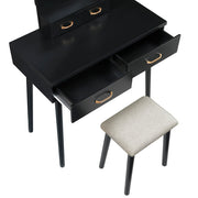 4565BK Dressing Table with Mirror - 4565BK