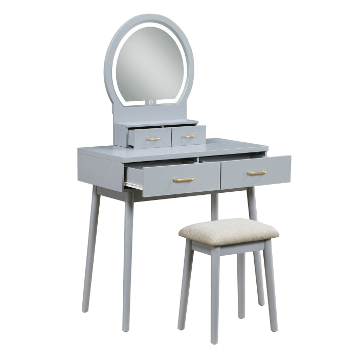 4565GY Dressing Table with Mirror - 4565GY