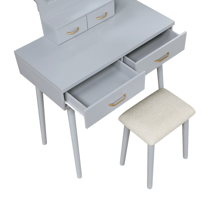 4565GY Dressing Table with Mirror - 4565GY