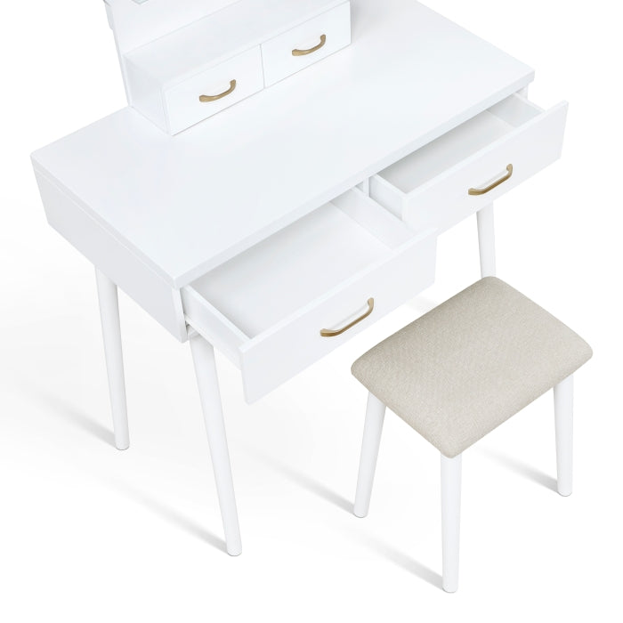 4565WH Dressing Table with Mirror - 4565WH