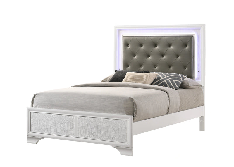 Crown Mark Furniture Lyssa Twin Upholstered Bed in White B4310-T image