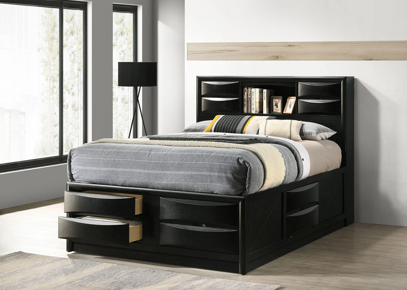 Briana Bookcase Platform Storage Bed