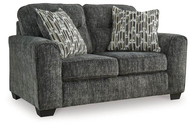 Lonoke Gunmetal Sofa, Loveseat and Oversized Chair from Ashley - DMV Furniture