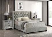 Daphne Light Gray Tweed Upholstered King Bed from Crown Mark - DMV Furniture
