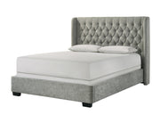Daphne Light Gray Tweed Upholstered King Bed from Crown Mark - DMV Furniture