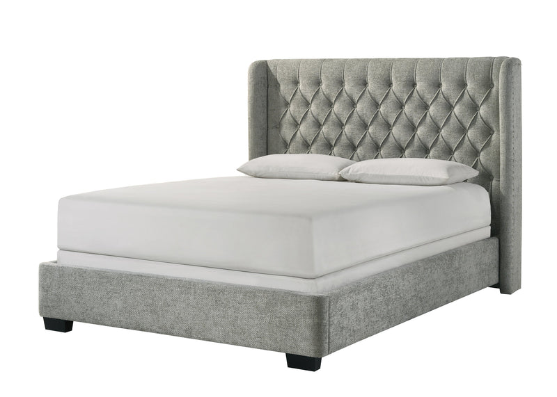 Daphne Light Gray Tweed Upholstered King Bed from Crown Mark - DMV Furniture