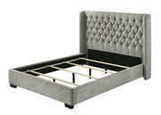 Daphne Light Gray Tweed Upholstered King Bed from Crown Mark - DMV Furniture