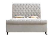 Kate Light Gray King Upholstered Sleigh Platform Bed from Crown Mark - DMV Furniture