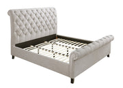 Kate Light Gray King Upholstered Sleigh Platform Bed from Crown Mark - DMV Furniture
