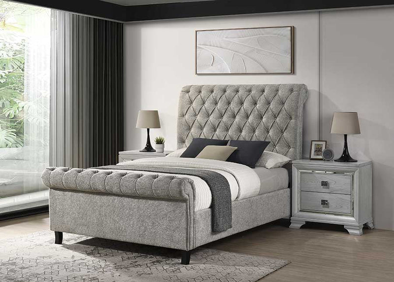Kate Gray Upholstery King Bed from Crown Mark - DMV Furniture