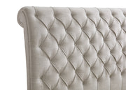 Kate Light Gray King Upholstered Sleigh Platform Bed from Crown Mark - DMV Furniture