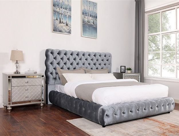 Flory Q. Headboard/Footboard -Grey - DMV Furniture
