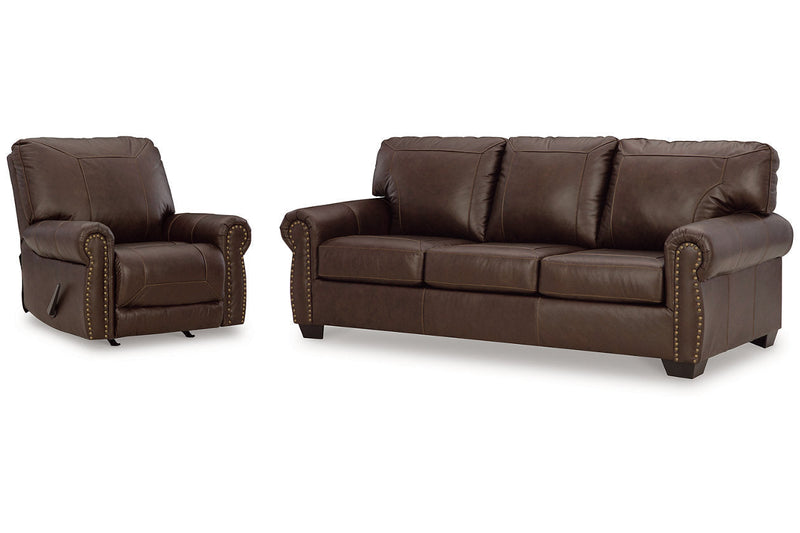 Colleton Dark Brown Sofa and Recliner -  Ashley - DMV Furniture