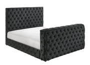 Josephine Black Queen Upholstered Panel Bed with TV Lift from Crown Mark - DMV Furniture