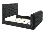 Josephine Black Queen Upholstered Panel Bed with TV Lift from Crown Mark - DMV Furniture