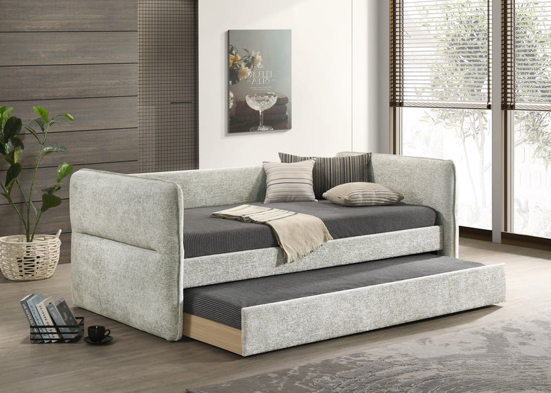 Philipa Light Gray Daybed with Trundle from Crown Mark - DMV Furniture