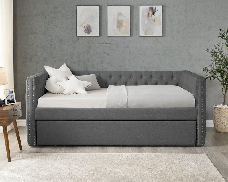 Trina Gunmetal Gray Daybed with Trundle from Crown Mark - DMV Furniture