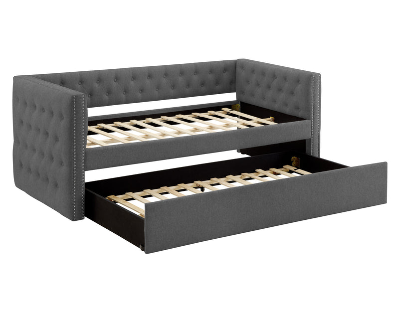 Trina Gunmetal Gray Daybed with Trundle from Crown Mark - DMV Furniture