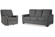 Rannis Pewter Full Sofa Sleeper and Recliner -  Ashley - DMV Furniture