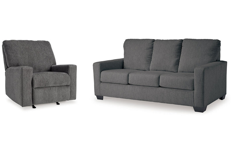 Rannis Pewter Full Sofa Sleeper and Recliner -  Ashley - DMV Furniture