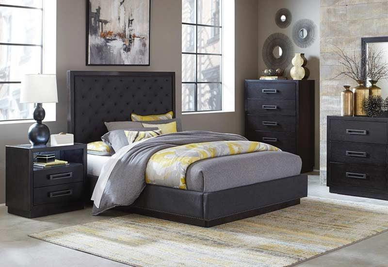 Larchmont Charcoal Eastern King Bed 5424K-1Ek | Homelegance