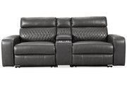 Samperstone Gray 3-Piece Power Reclining Sectional Loveseat -  Ashley - DMV Furniture