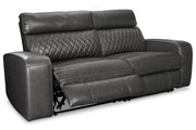 Samperstone Gray 2-Piece Power Reclining Sectional Loveseat -  Ashley - DMV Furniture