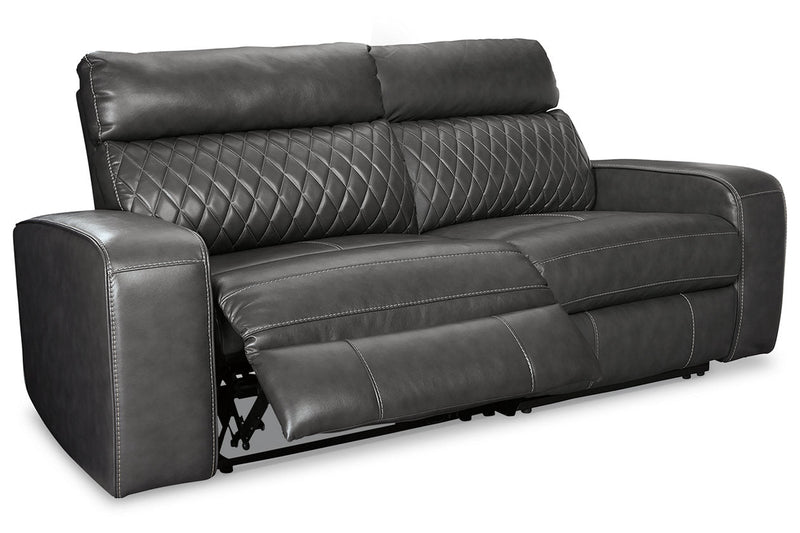 Samperstone Gray 2-Piece Power Reclining Sectional Loveseat -  Ashley - DMV Furniture