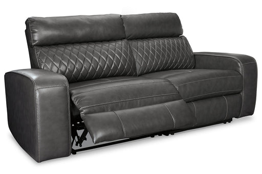 Samperstone Gray 2-Piece Power Reclining Sectional Loveseat -  Ashley - DMV Furniture