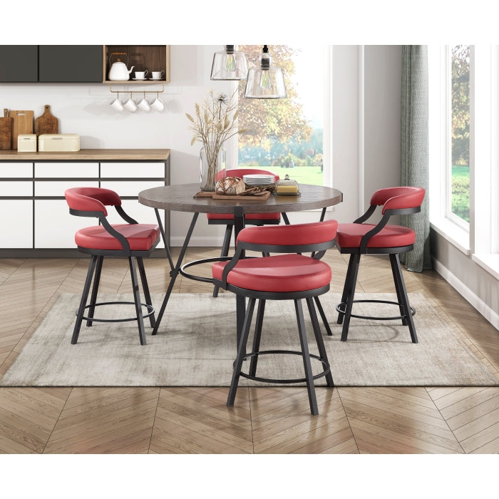 5565-24RD Swivel Counter Height Chair, Set of 2 - 5565-24RD