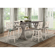 5602-24WT Swivel Counter Height Chair, White, Set of 2 - 5602-24WT