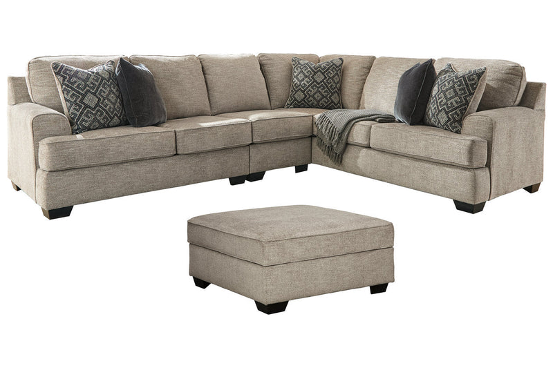 Bovarian Stone 3-Piece Sectional with Ottoman -  Ashley - DMV Furniture