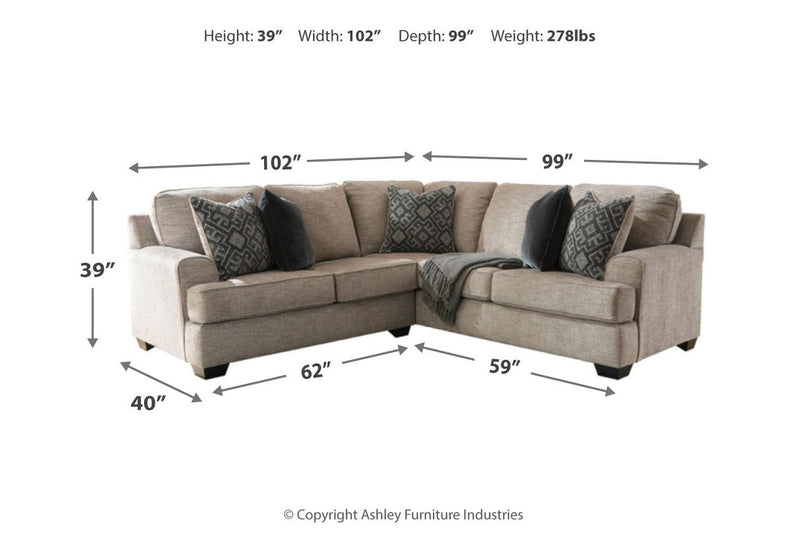 Bovarian Stone 2-Piece Sectional -  Ashley - DMV Furniture