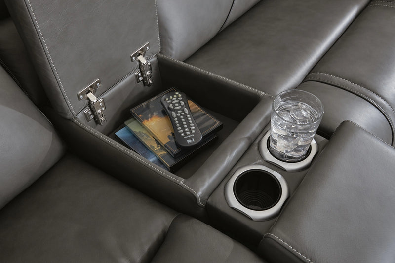 5Z - Pittson Power Reclining Sectional Loveseat with Console