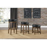 5681BLK-18 Round Swivel Stool, Black, Set of 2 - 5681BLK-18