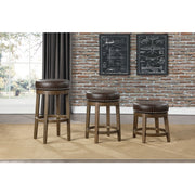 5681BRW-29 Round Swivel Pub Height Stool, Brown, Set of 2 - 5681BRW-29