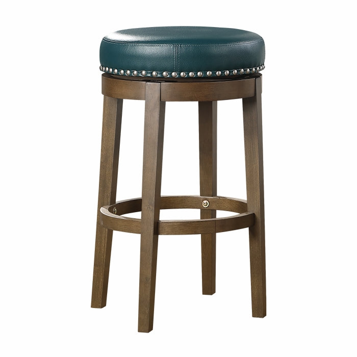 5681GEN-29 Round Swivel Pub Height Stool, Green, Set of 2 - 5681GEN-29