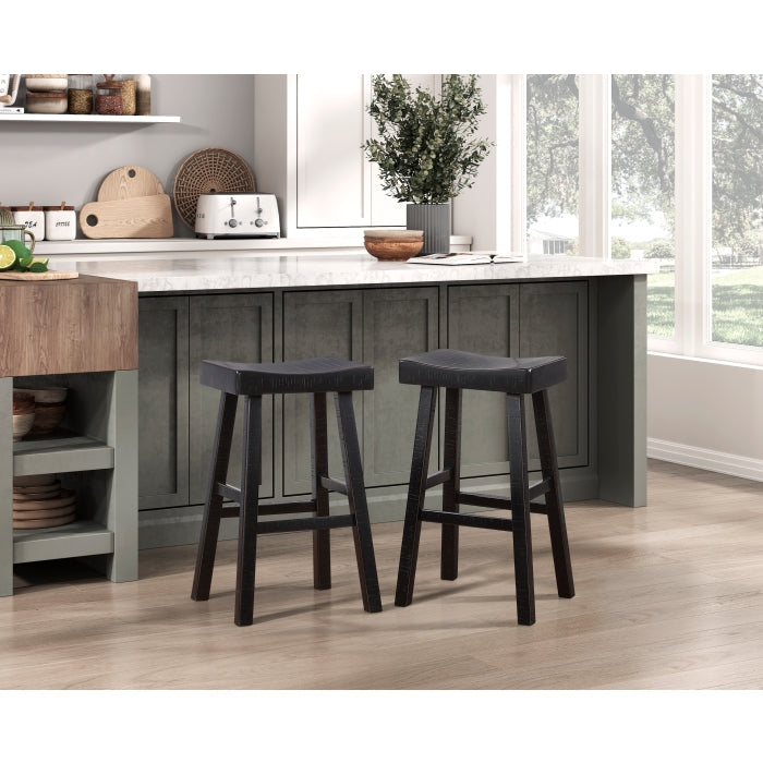 5687BLK-29 Pub Height Stool, Set of 2 - 5687BLK-29