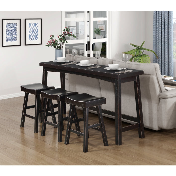 5687BLK-364P 4-Piece Pack Counter Height Set - 5687BLK-364P