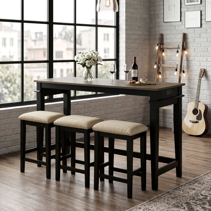5714BK 4-Piece Pack Counter Height Set - 5714BK