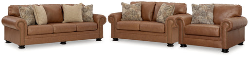 Carianna Caramel Sofa, Loveseat and Oversized Chair from Ashley - DMV Furniture