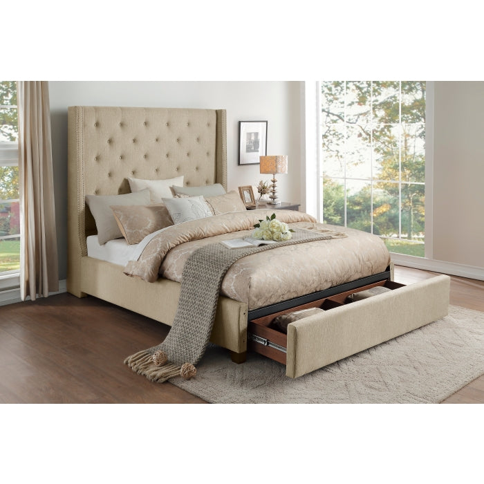 5877BE-1DW* (3)Queen Platform Bed with Storage Footboard - 5877BE-1DW*