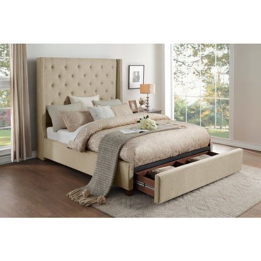 5877BE-1DW* (3)Queen Platform Bed with Storage Footboard - 5877BE-1DW*