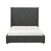 5877GY-1DW* (3)Queen Platform Bed with Storage Footboard - 5877GY-1DW*