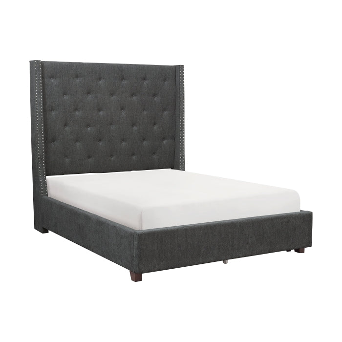5877GY-1DW* (3)Queen Platform Bed with Storage Footboard - 5877GY-1DW*