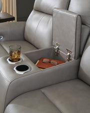 5Z-Comfort Coin Power Reclining Loveseat with Console - PCU1090018