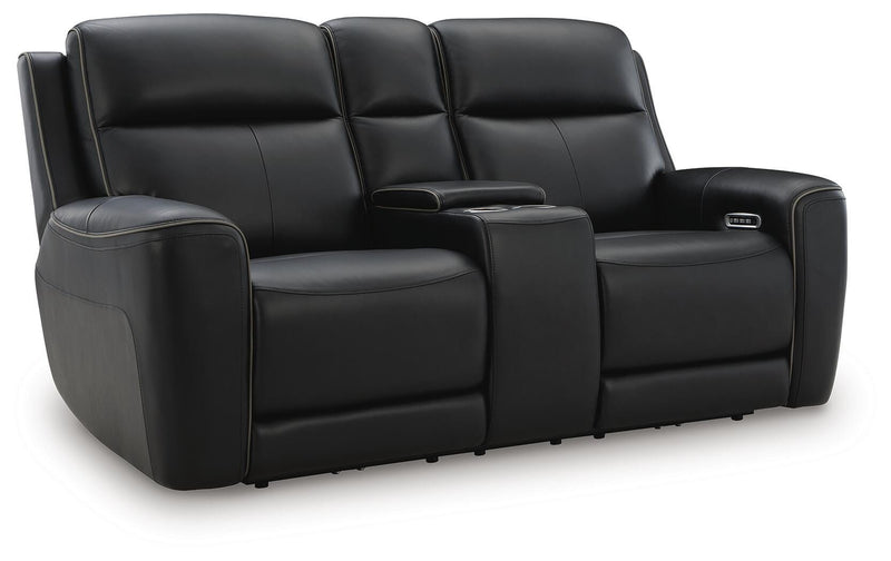 5Z-Comfort Onyx Power Reclining Loveseat with Console - PCU1090218