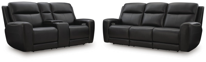 5Z-Comfort Sofa and Loveseat in Onyx - PKG023836