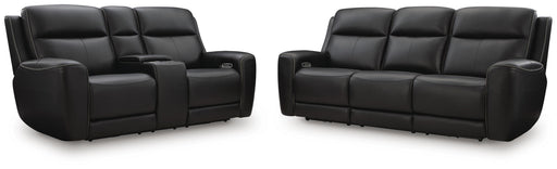 5Z-Comfort Sofa and Loveseat in Onyx - PKG023836