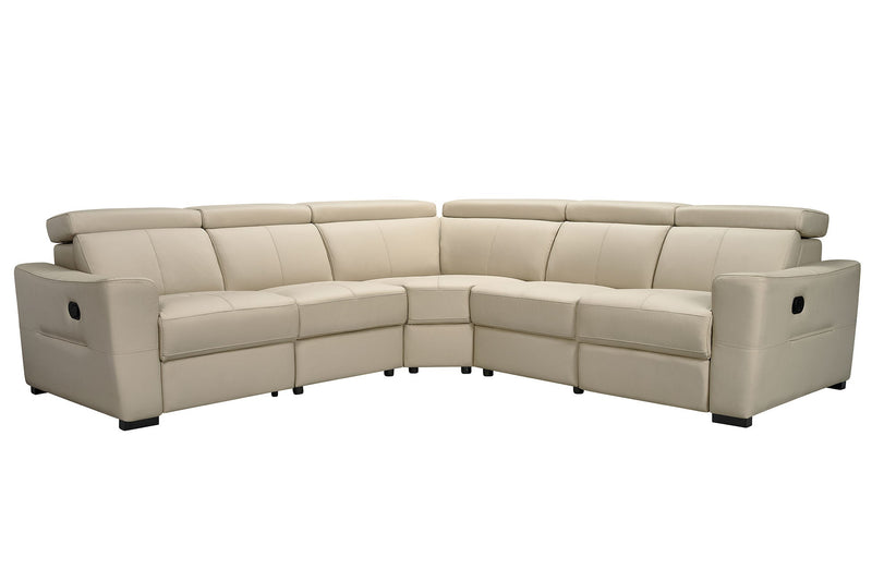 6021 Cream Sectional And Armchair W/ Manual Recliners Set - p14097